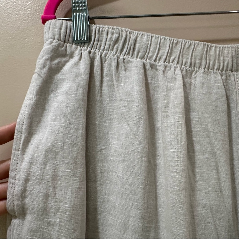 Joie Jogger Pants Beige 100% Linen Wide Pull On Beach Minimalist Women’s XL - Picture 6 of 6